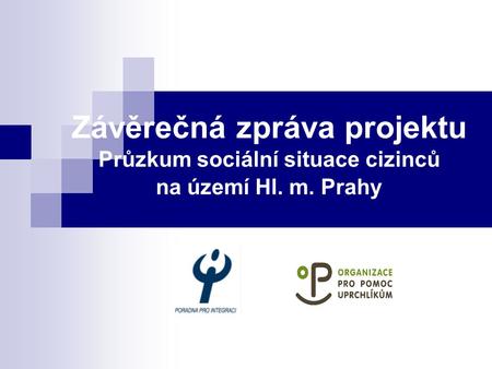 Závěrečná zpráva projektu Průzkum sociální situace cizinců na území Hl. m. Prahy.