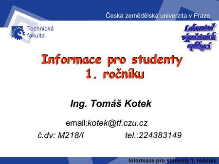Informace pro studenty