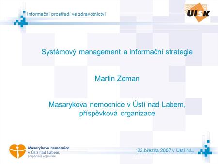 Systémový management a informační strategie