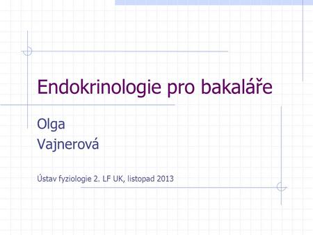 Endokrinologie pro bakaláře