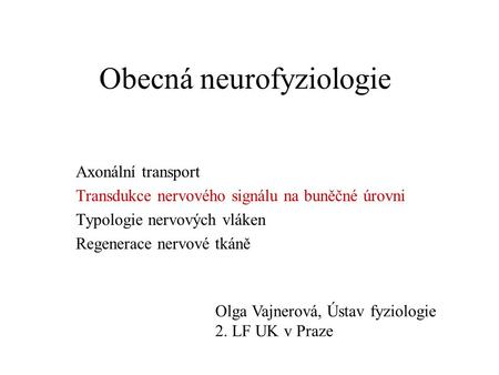 Obecná neurofyziologie
