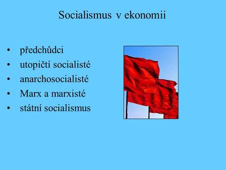 Socialismus v ekonomii