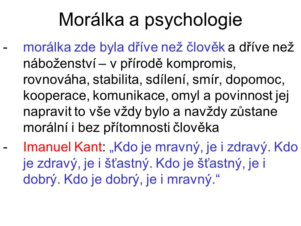 Morálka a psychologie