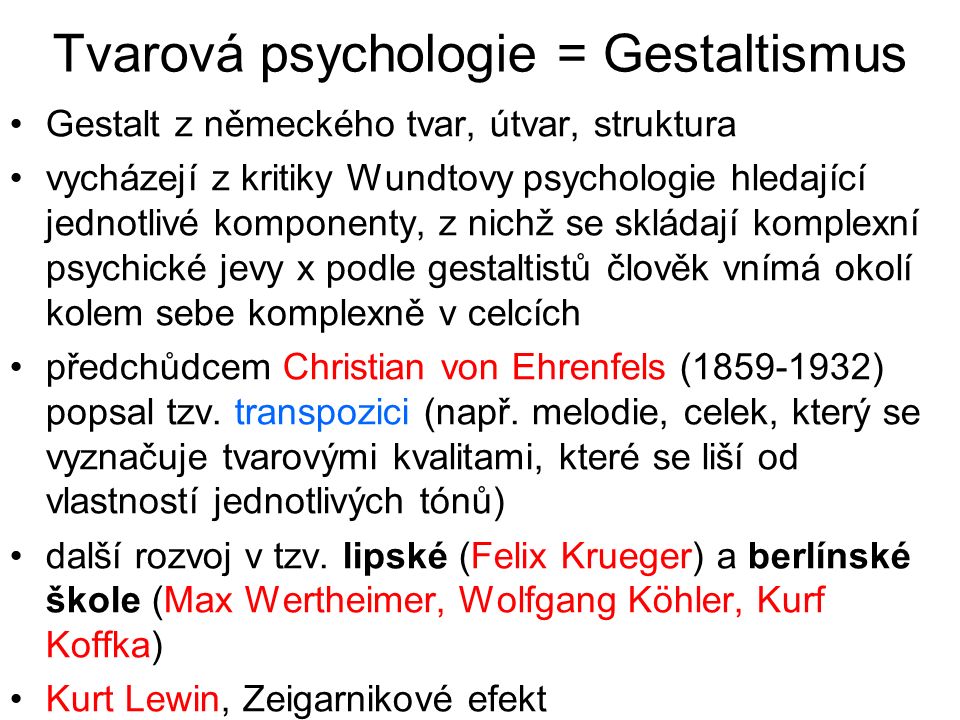 Tvarová psychologie = Gestaltismus