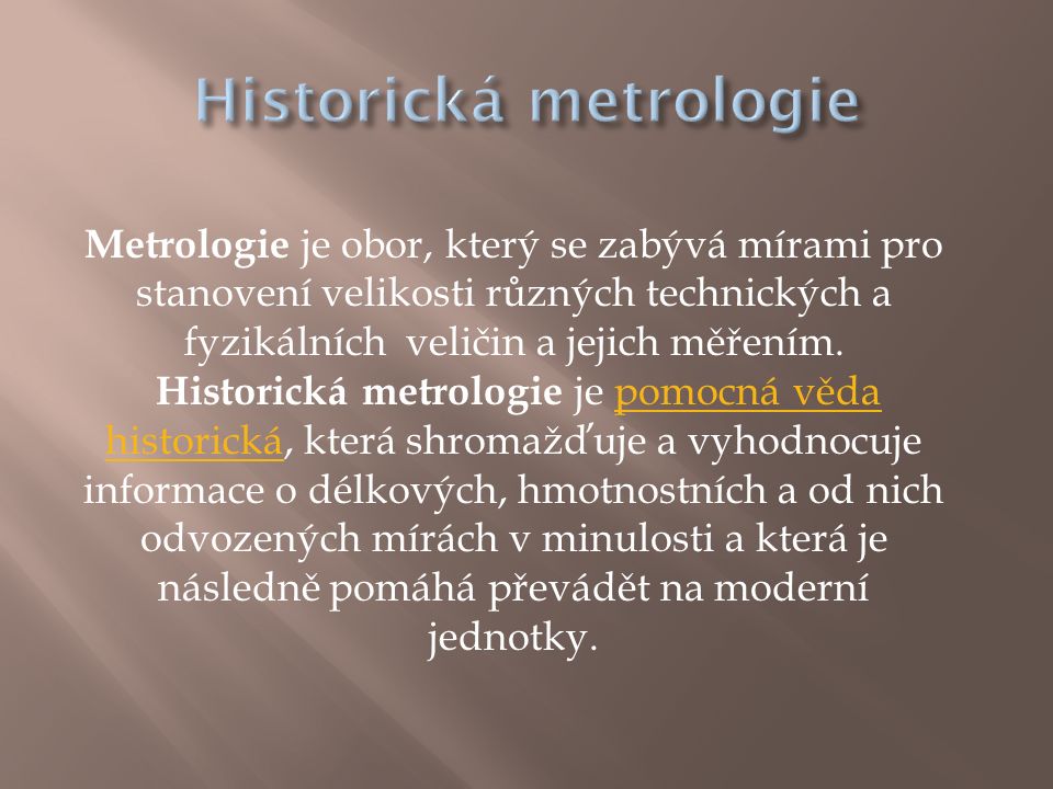 Historická metrologie