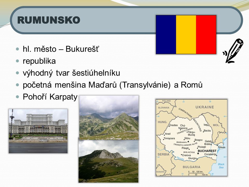 RUMUNSKO hl. město – Bukurešť republika výhodný tvar šestiúhelníku