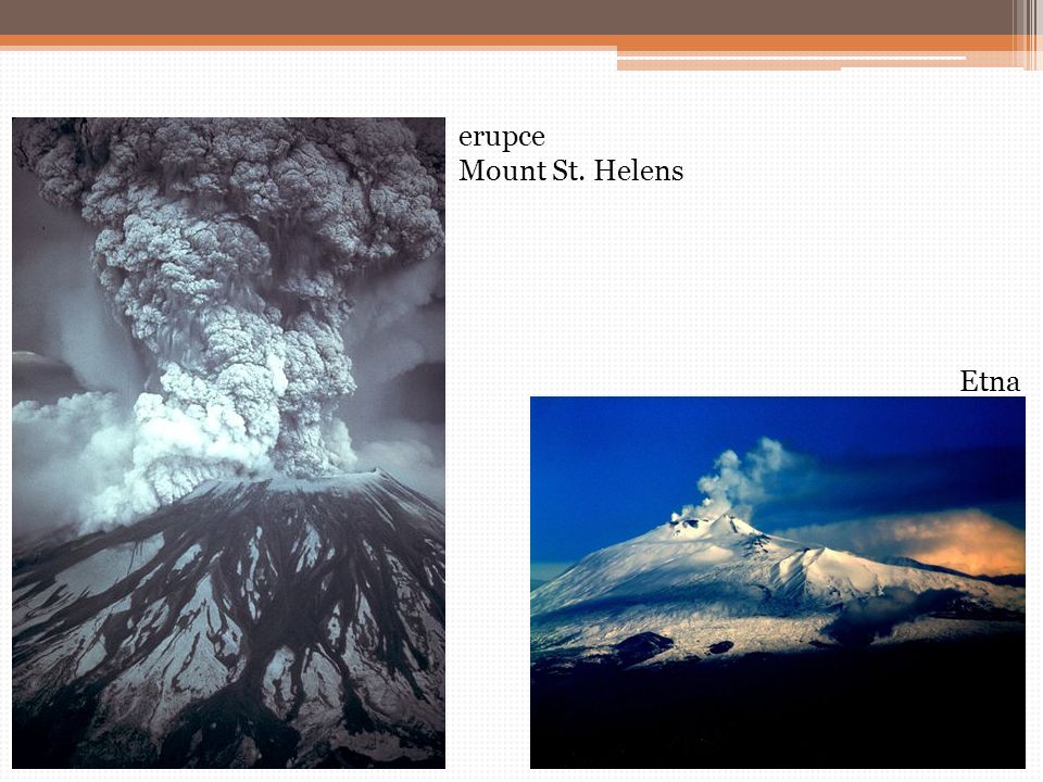 erupce Mount St. Helens Etna