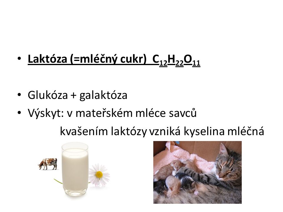 Laktóza (=mléčný cukr) C12H22O11