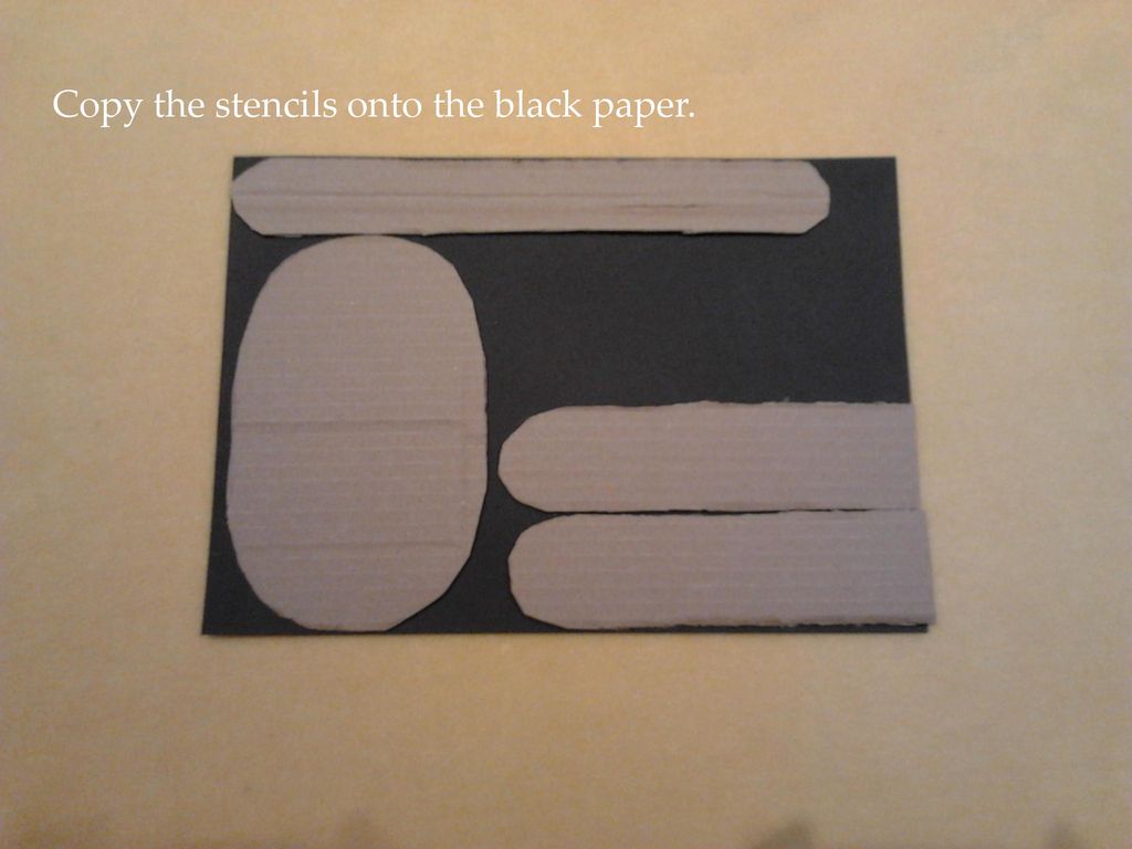 Copy the stencils onto the black paper.