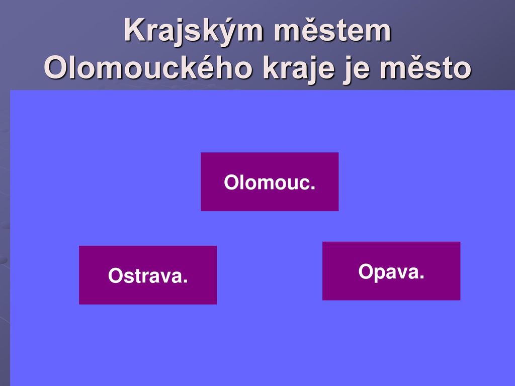 Krajským městem Olomouckého kraje je město