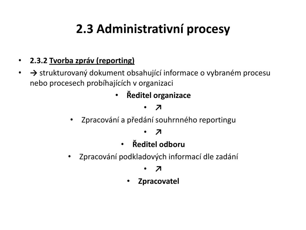 2.3 Administrativní procesy