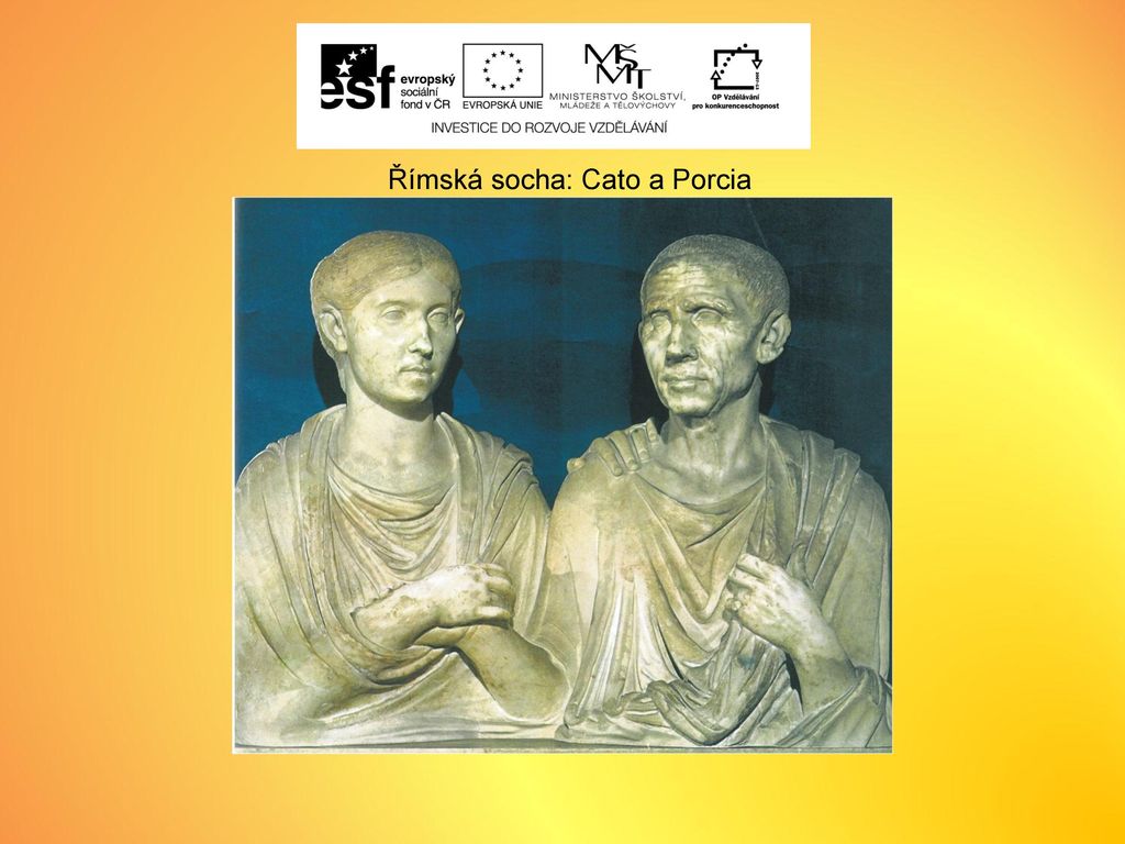 Římská socha: Cato a Porcia