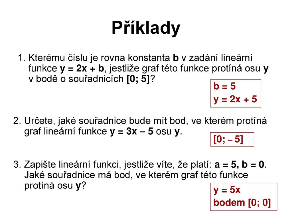 Funkce Konstantni A Linearni Ppt Stahnout