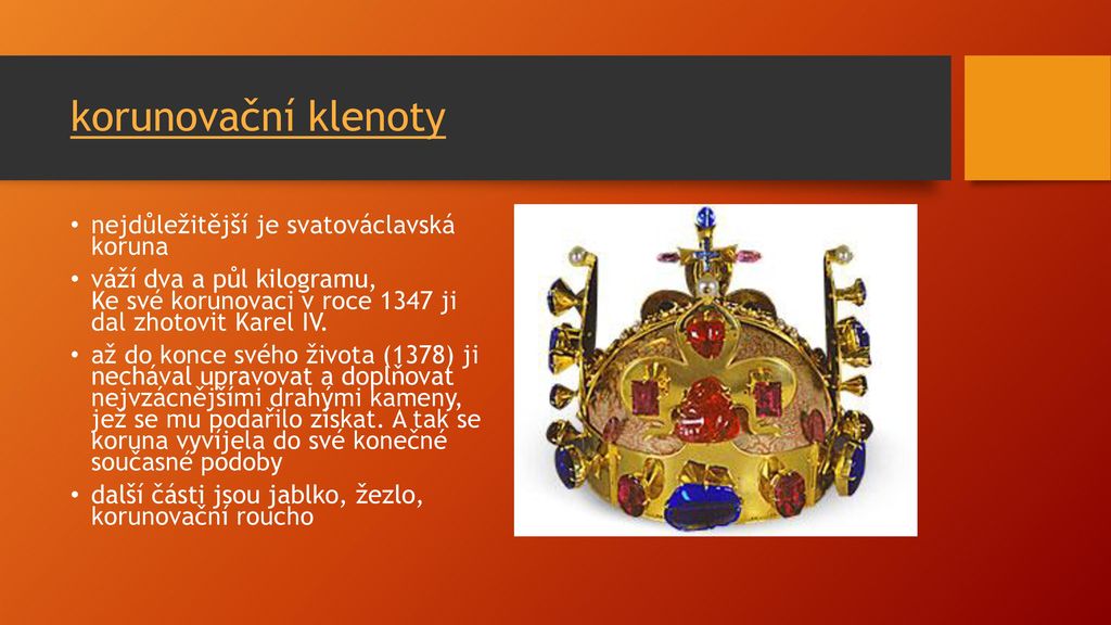 korunovační klenoty nejdůležitější je svatováclavská koruna