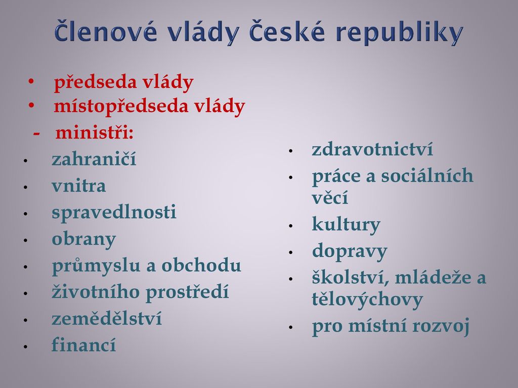 Členové vlády České republiky