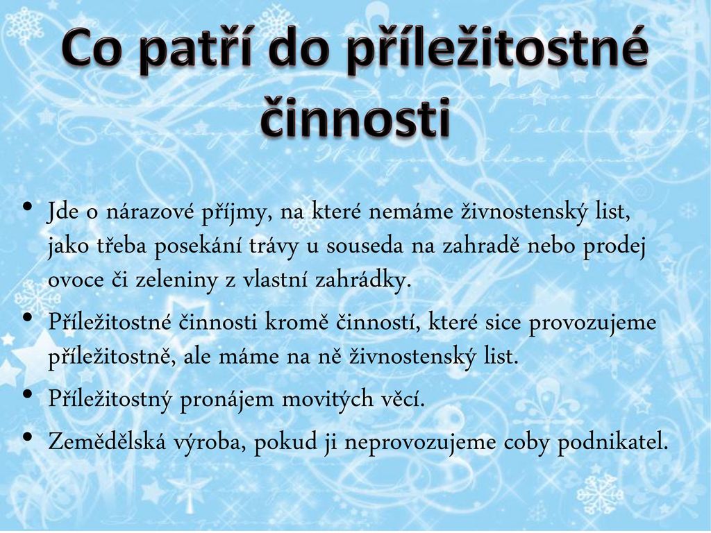 Co je příjem z příležitostné činnosti?