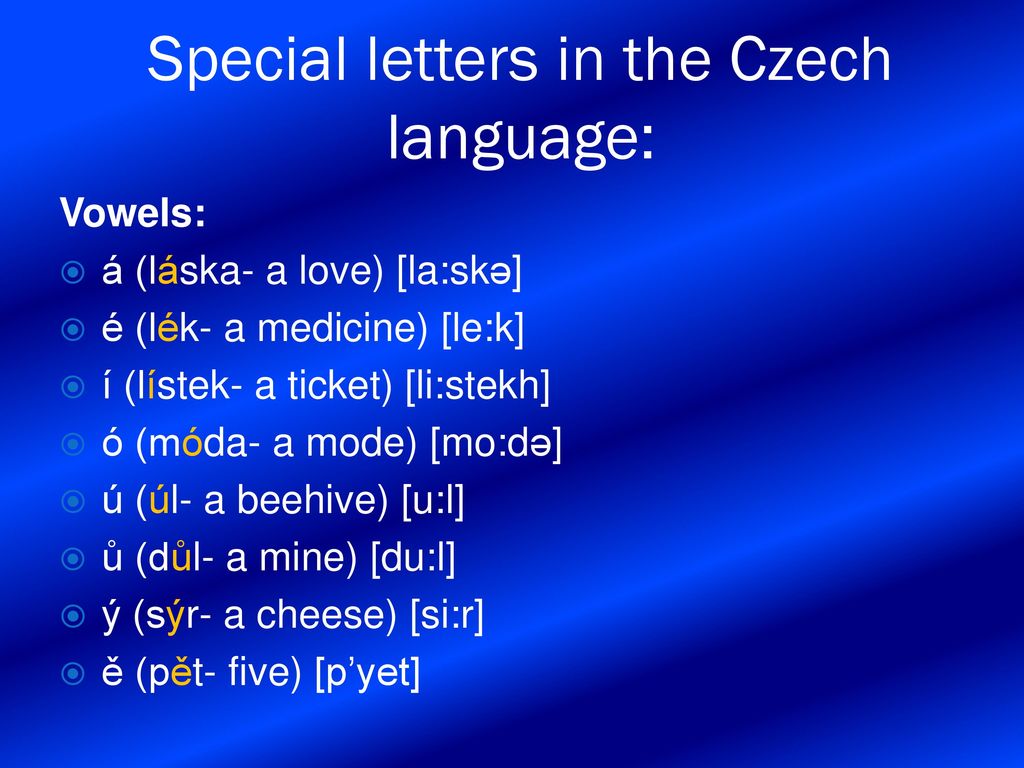 Introduction Of The Czech Language Ppt Stahnout