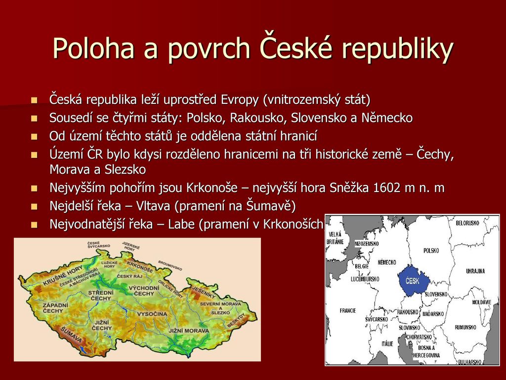 Poloha a povrch České republiky