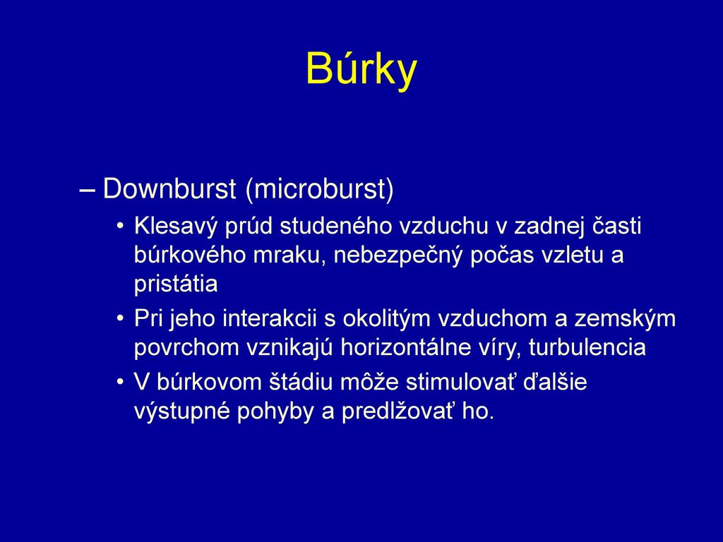 Búrky Downburst (microburst)