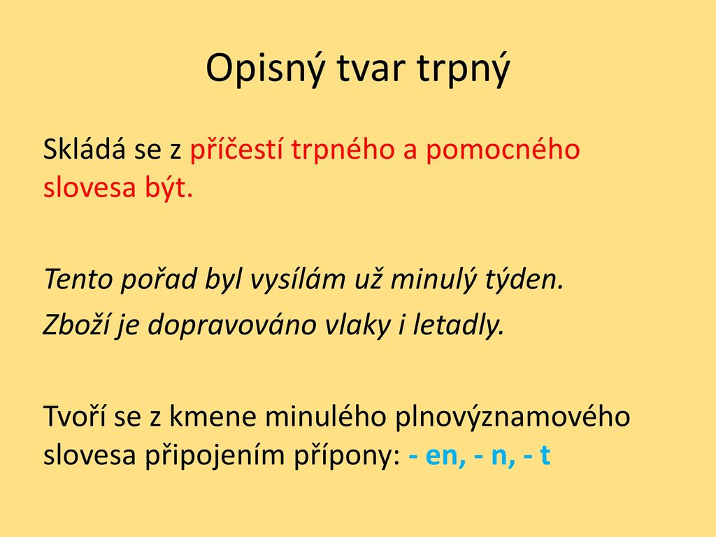 Co je trpný rod Opisný?