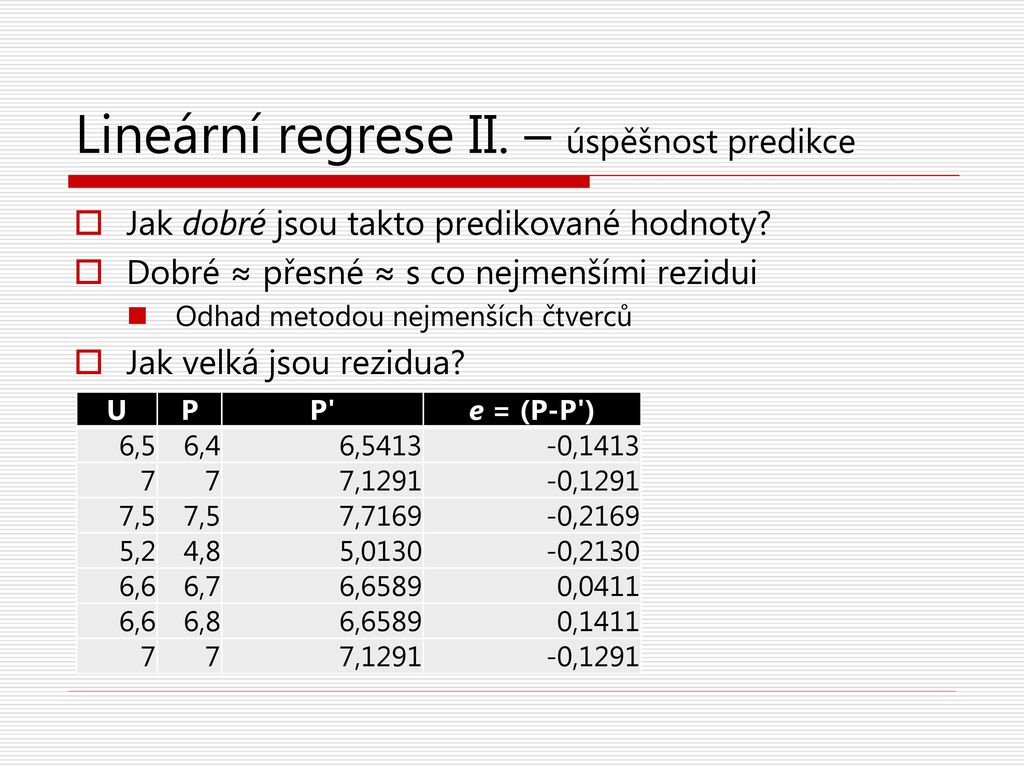 Co jsou rezidua ve statistice?