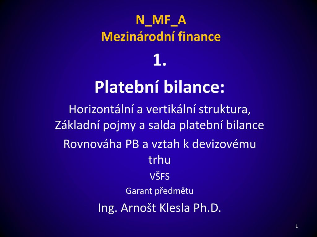 N_MF_A Mezinárodní Finance - Ppt Stáhnout