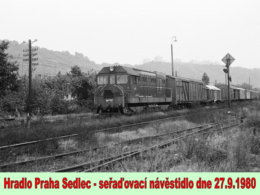 Hradlo Praha Sedlec - seřaďovací návěstidlo dne