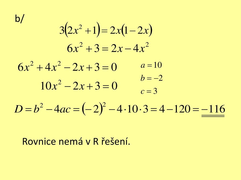 Kvadratické Rovnice - Kořeny Rovnic - Ppt Stáhnout