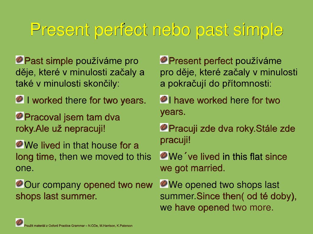 Kdy použít past simple a Present Perfect?
