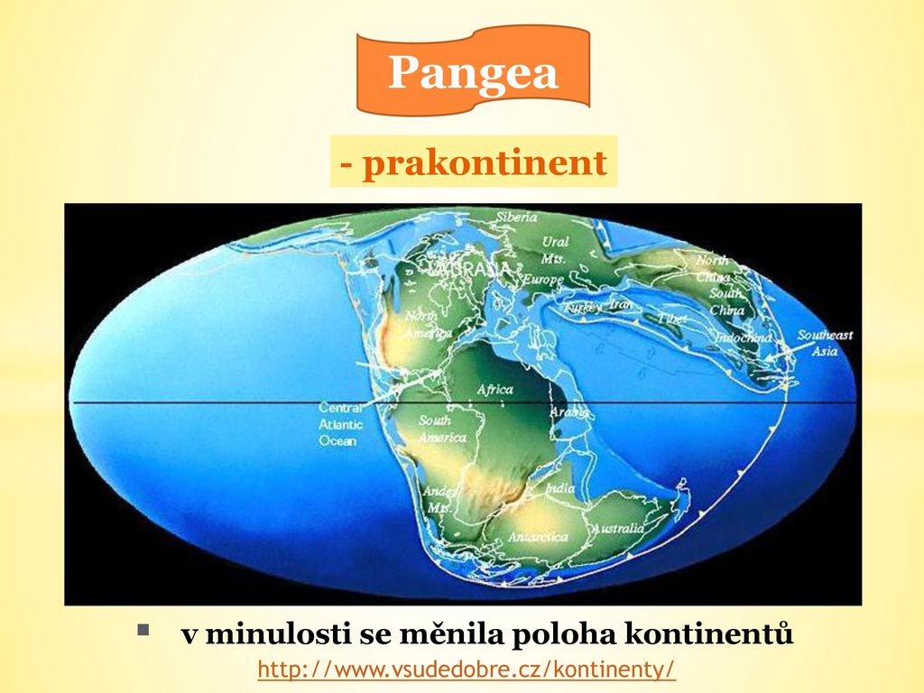 Pangea - prakontinent v minulosti se měnila poloha kontinentů
