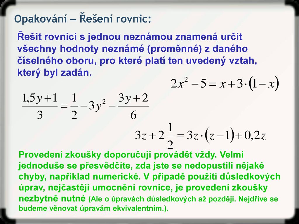 Ryze Kvadratická Rovnice - Ppt Stáhnout