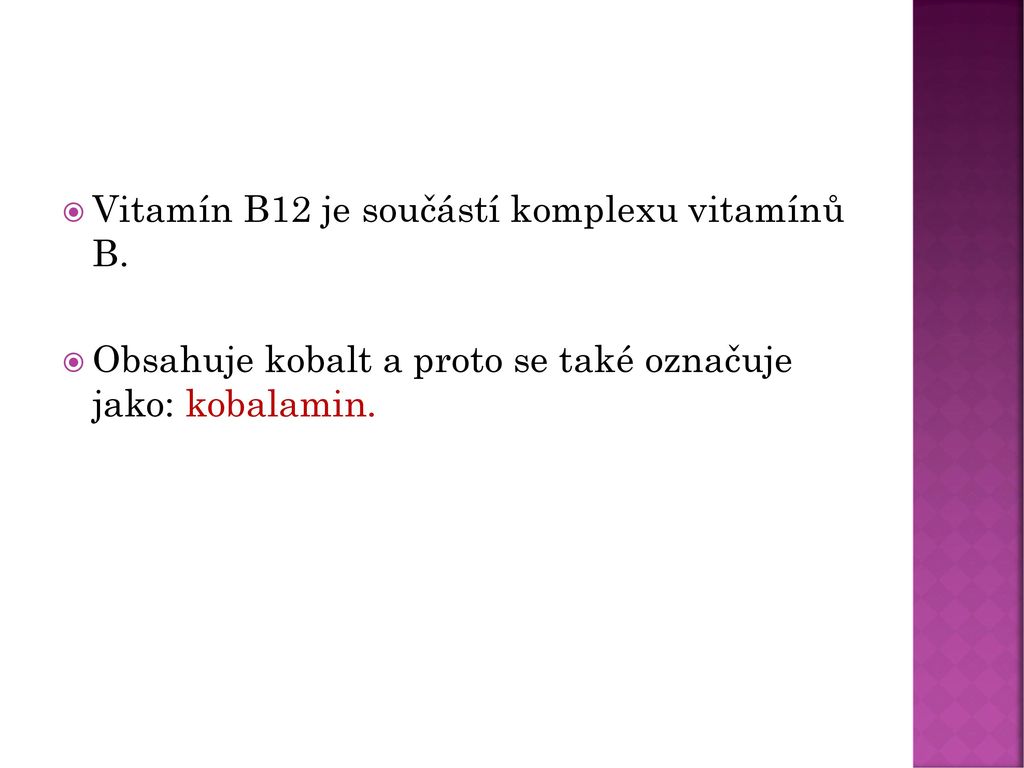 Vitamín B12 Kobalamin Ppt Stáhnout