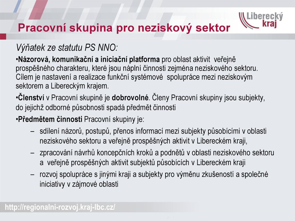 Liberecký Kraj A Nestátní Neziskové Organizace - Ppt Stáhnout