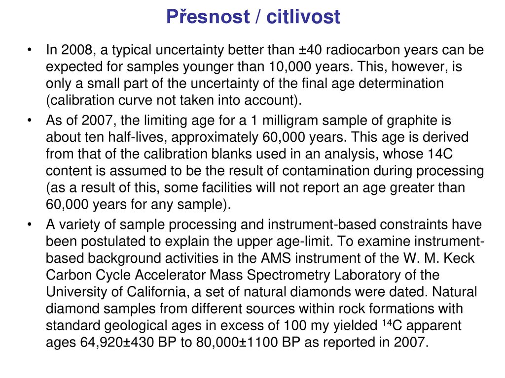 Datování vzorků pomocí metod jaderné fyziky - ppt stáhnout