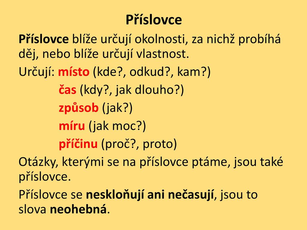 Co se určuje u příslovce?