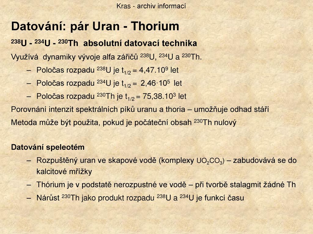Přesnost datování uran-thorium