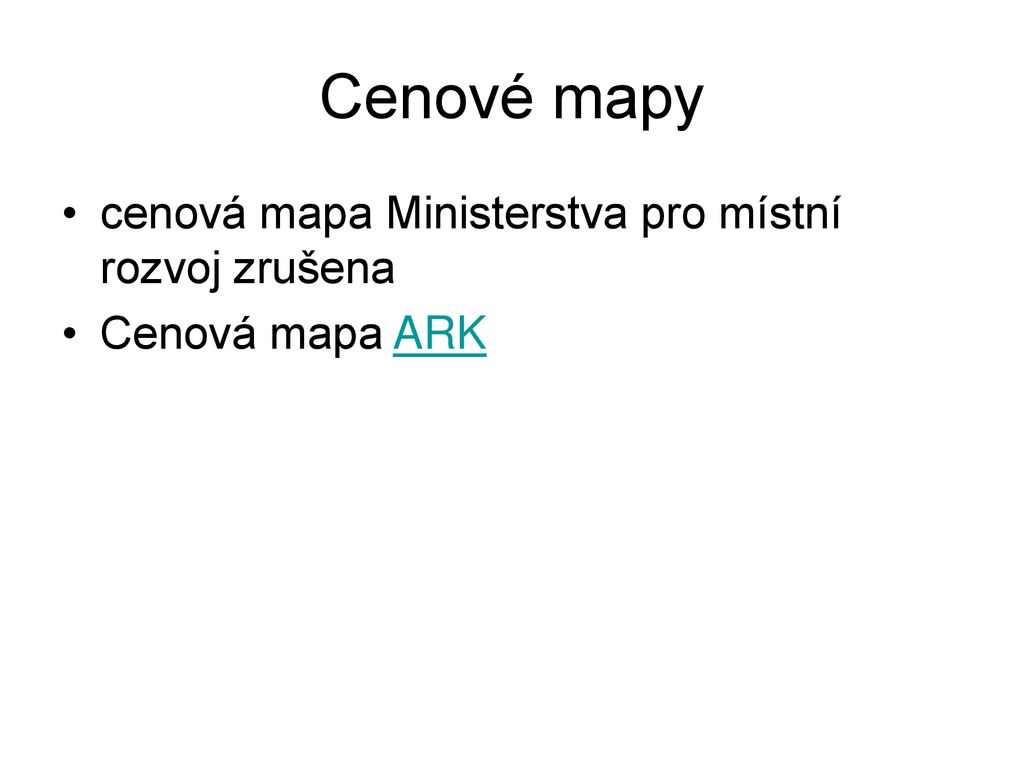 cenová mapa ark Ústav soudního inženýrství Vysokého učení technického v Brně   ppt  cenová mapa ark