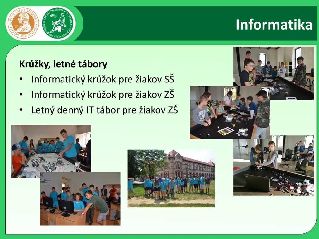 Informatika Krúžky, letné tábory Informatický krúžok pre žiakov SŠ