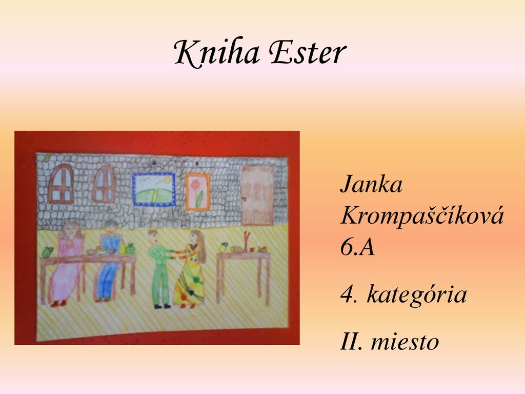 Kniha Ester Janka Krompaščíková 6.A 4. kategória II. miesto