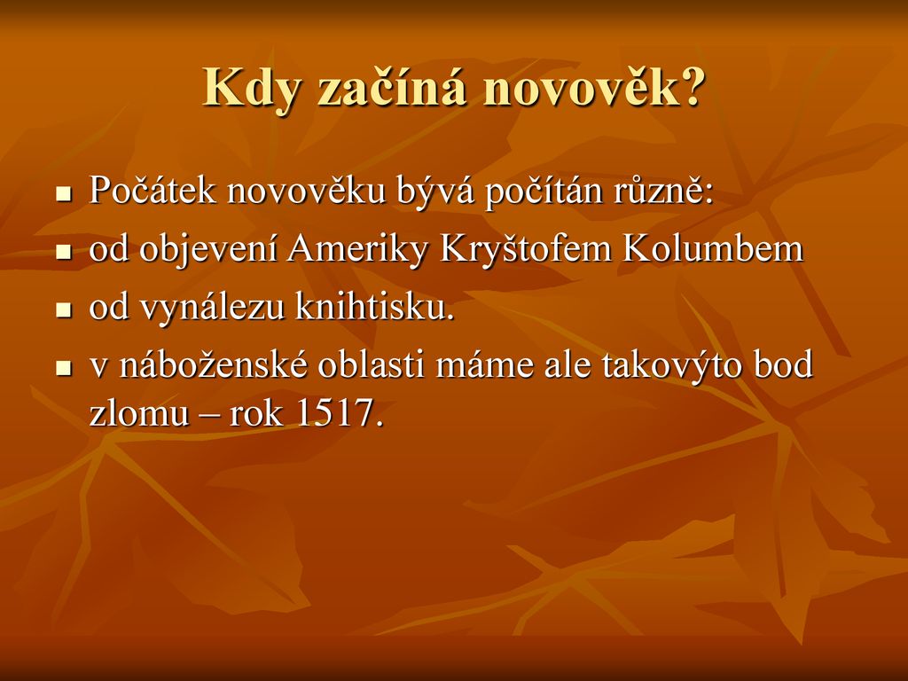 Kdy byl novověk?