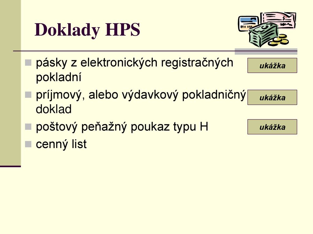 Doklady HPS pásky z elektronických registračných pokladní