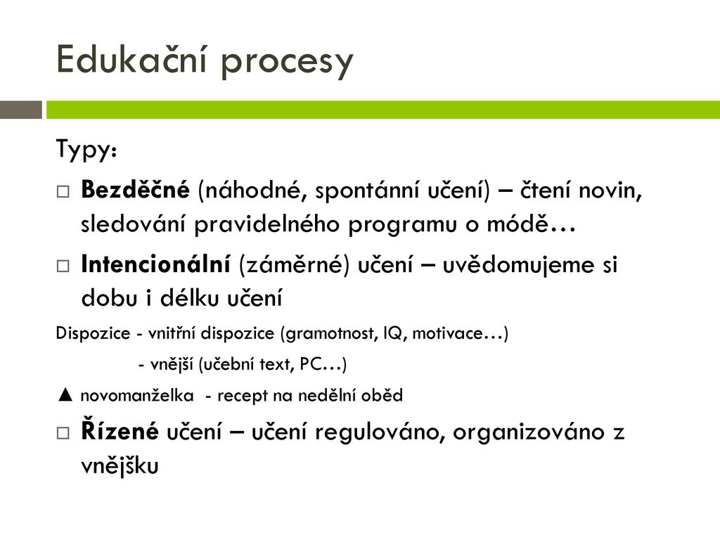 Co jsou edukační procesy?