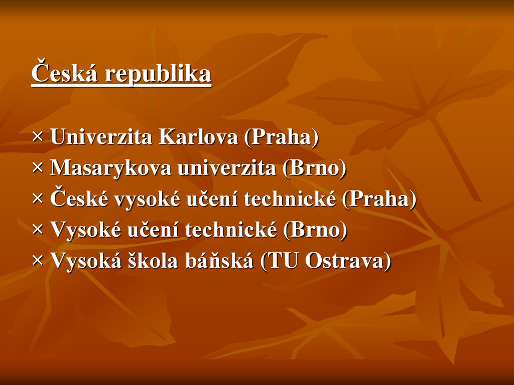 Česká republika × Univerzita Karlova (Praha)