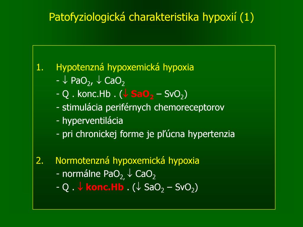 Hypoxie, Respiračná Insuficiencia - Ppt Stáhnout