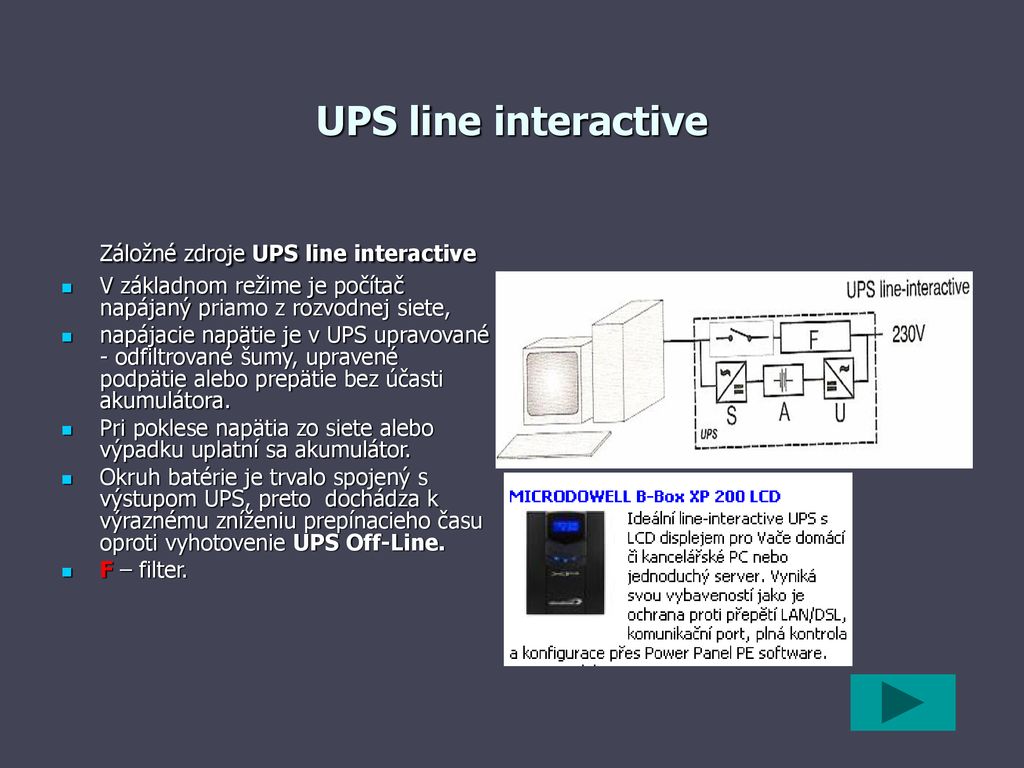 Záložné zdroje UPS line interactive