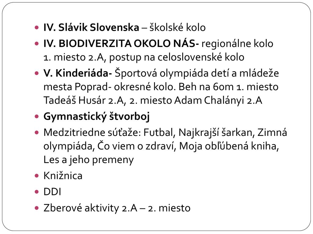 IV. Slávik Slovenska – školské kolo