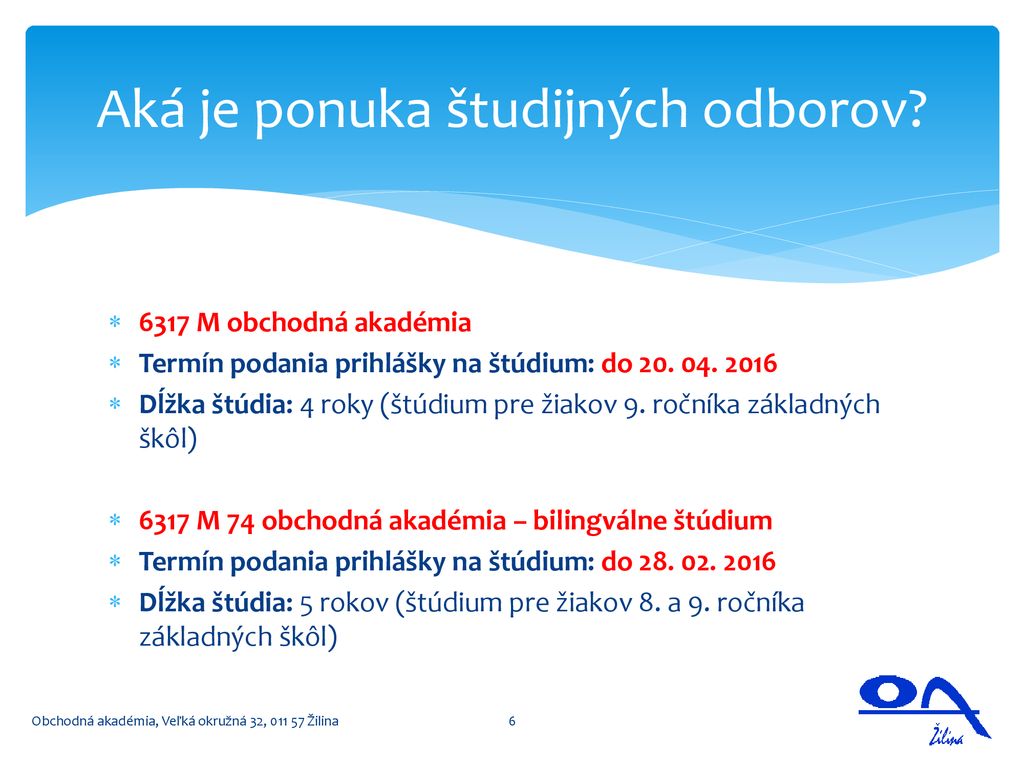 Obchodná Akadémia Veľká Okružná Žilina - Ppt Stáhnout