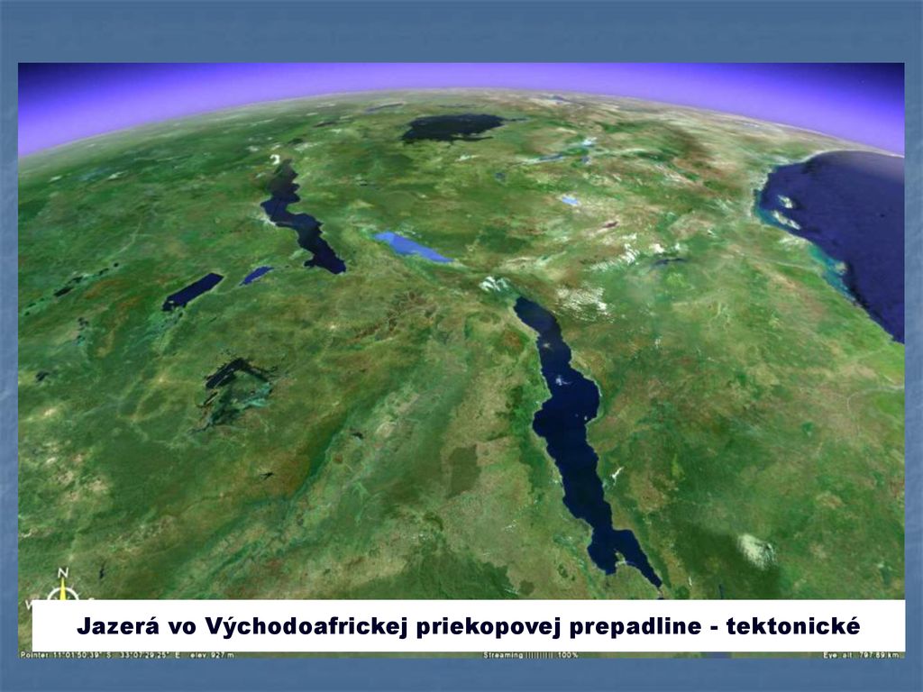 Jazerá vo Východoafrickej priekopovej prepadline - tektonické