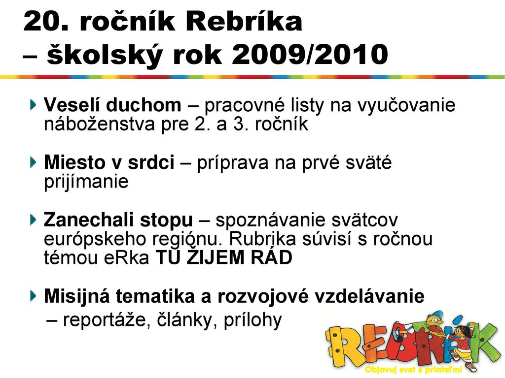 20. ročník Rebríka – školský rok 2009/2010
