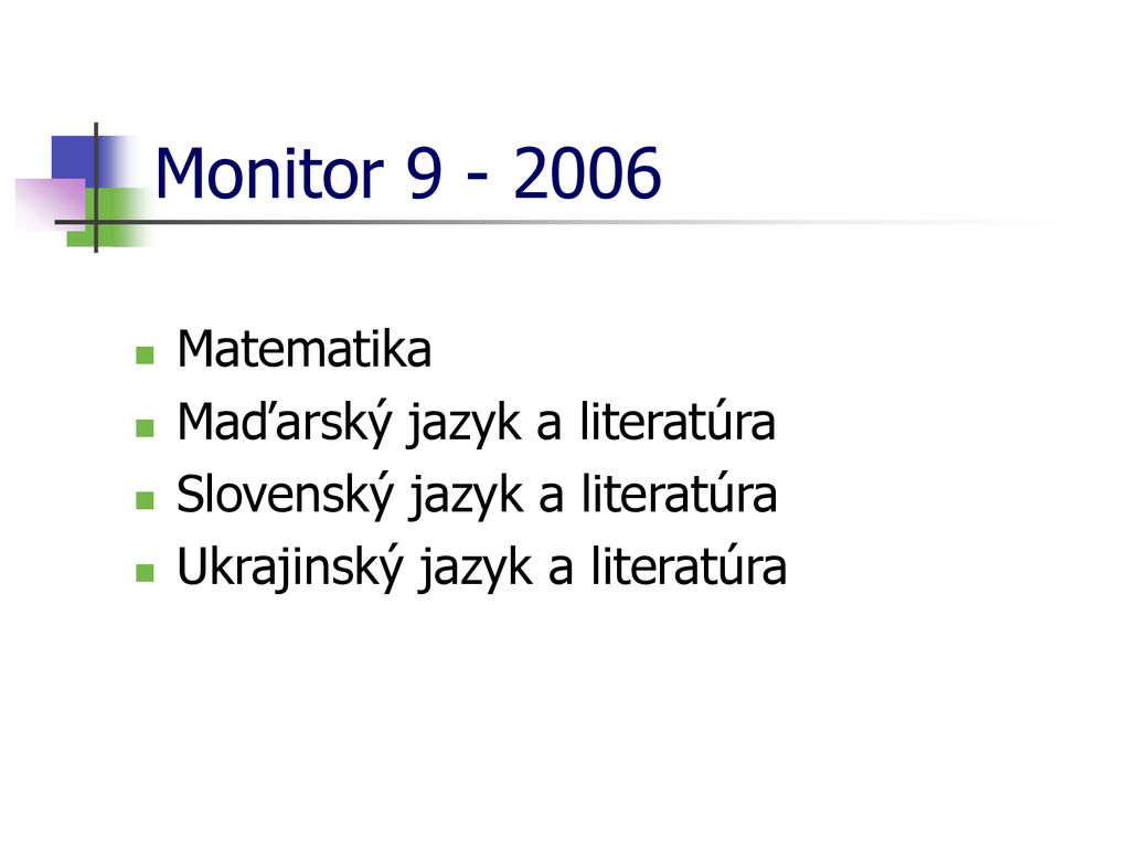 Monitor Matematika Maďarský jazyk a literatúra
